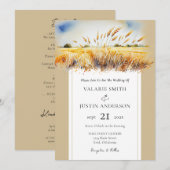 Waterverf Wheat Field Western Weddenschap in één k Kaart (Voorkant / Achterkant)