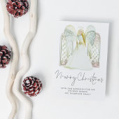 Waterverf Whimsical Angel Merry-kerstscript Briefkaart