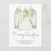 Waterverf Whimsical Angel Merry-kerstscript Briefkaart (Voorkant)
