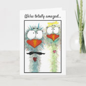 Waterverf Whimsical Birds Birthday Kaart (Voorkant)