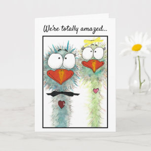 Waterverf Whimsical Birds Birthday Kaart