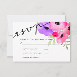 Waterverf Whimsical Bloemenbruiloft RSVP Script