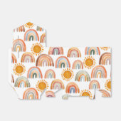 Waterverf Whimsical Boho Rainbow en Sun Bedankdoosjes (Uitgevouwen)