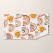Waterverf Whimsical Boho Rainbow en Sun Kinder Handdoek (Handdoek)