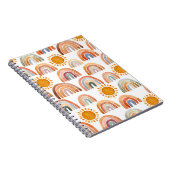 Waterverf Whimsical Boho Rainbow en Sun Kinder Notitieboek (Rechterzijde)