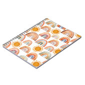 Waterverf Whimsical Boho Rainbow en Sun Kinder Notitieboek (Linkerzijde)