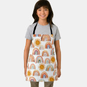 Waterverf Whimsical Boho Rainbow en Sun Kinder Schort (Insitu)