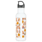Waterverf Whimsical Boho Rainbow en Sun Kinder Waterfles (Achterkant)