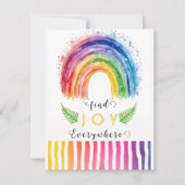 Waterverf Whimsical Boho Rainbow Wenskaart Kaart (Voorkant)