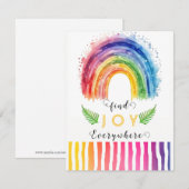 Waterverf Whimsical Boho Rainbow Wenskaart Kaart (Voorkant / Achterkant)