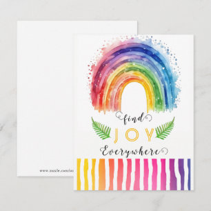 Waterverf Whimsical Boho Rainbow Wenskaart Kaart