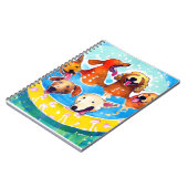 Waterverf Whimsical Dogs Pool Party Square Poster Notitieboek (Linkerzijde)