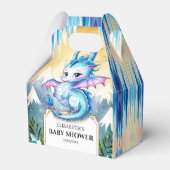 Waterverf Whimsical Dragon Baby shower Bedankdoosjes (Voorkant Zijde)