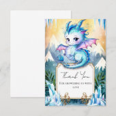 Waterverf Whimsical Dragon Baby shower Bedankkaart (Voorkant / Achterkant)