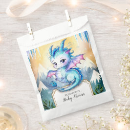 Waterverf Whimsical Dragon Baby shower Bedankzakje