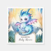 Waterverf Whimsical Dragon Baby shower Servet (Voorkant)