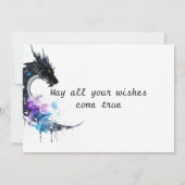 Waterverf Whimsical Dragon Birthday Kaart (Achterkant)