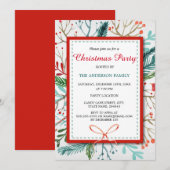 Waterverf Whimsical Forest Kerstparty nodigt uit Kaart (Voorkant / Achterkant)