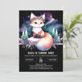 Waterverf Whimsical Fox Verjaardag digitaal Kaart (Staand voorkant)