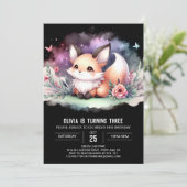 Waterverf Whimsical Fox Verjaardag digitaal Kaart (Staand voorkant)