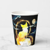 Waterverf Whimsical Fox Verjaardag Papieren Bekers (Voorkant)