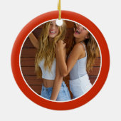 Waterverf Whimsical Frida Kahlo met aangepaste fot Keramisch Ornament (Achterkant)