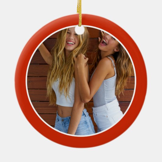 Waterverf Whimsical Frida Kahlo met aangepaste fot Keramisch Ornament (Achterkant)