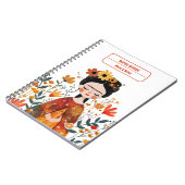 Waterverf Whimsical Frida Kahlo met Naam Notitieboek (Linkerzijde)