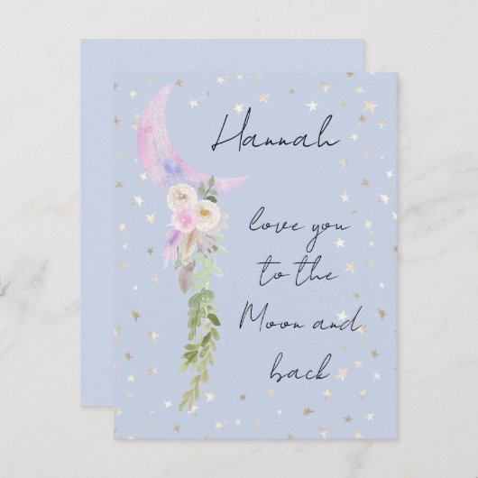 Waterverf Whimsical Love U to Moon and Back (Voorkant / Achterkant)