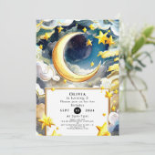 Waterverf Whimsical Moon Verjaardag Kaart (Staand voorkant)