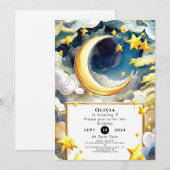 Waterverf Whimsical Moon Verjaardag Kaart (Voorkant / Achterkant)