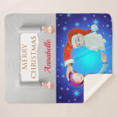 Waterverf Whimsical Santa Claus Merry Kerstmis Sherpa Deken (Voorkant (horizontaal))