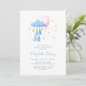 Waterverf Whimsical Sky Cute Baby shower Kaart (Staand voorkant)