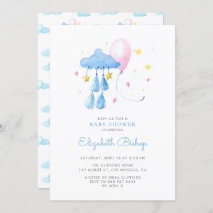 Waterverf Whimsical Sky Cute Baby shower Kaart