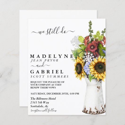 Waterverf Whimsical Sunflower Renewal nog niet (Voorkant / Achterkant)