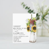 Waterverf Whimsical Sunflower Rustic Floral (Staand voorkant)