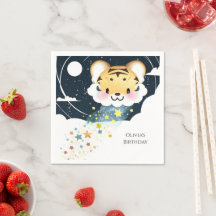 Waterverf Whimsical Tiger Verjaardag