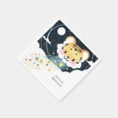 Waterverf Whimsical Tiger Verjaardag Servet (Hoek)