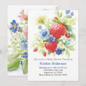 Waterverf Whimsy Berry Fields Boy Baby shower Kaart (Voorkant / Achterkant)