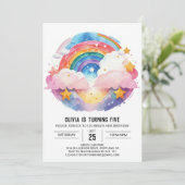 Waterverf Whimsy Clouds Verjaardag Kaart (Staand voorkant)