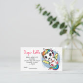 Waterverf Whimsy Eenhoorn Baby shower Informatiekaartje (Staand voorkant)