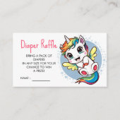 Waterverf Whimsy Eenhoorn Baby shower Informatiekaartje (Voorkant)