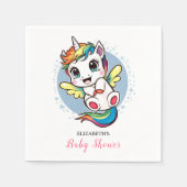 Waterverf Whimsy Eenhoorn Baby shower Servet (Voorkant)