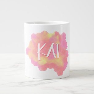 "Waterverf Whimsy: Gepersonaliseerde Verrukking" Grote Koffiekop