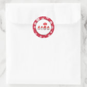 Waterverf Whimsy: Gnome Santas Vrolijk kerstfeest Ronde Sticker (Tas)