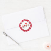Waterverf Whimsy: Gnome Santas Vrolijk kerstfeest Ronde Sticker (Envelop)