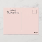 Waterverf Whimsy Kalkoen Botanische Thanksgiving Briefkaart (Achterkant)