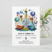 Waterverf Whimsy Lab Scientist Verjaardag Kaart (Staand voorkant)