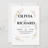 Waterverf Whimsy Pastel Bloemen Huwelijksuitnodigi Save The Date (Voorkant)