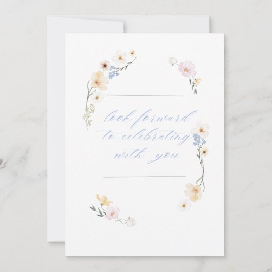Waterverf Whimsy Pastel Bloemen Huwelijksuitnodigi Save The Date (Achterkant)
